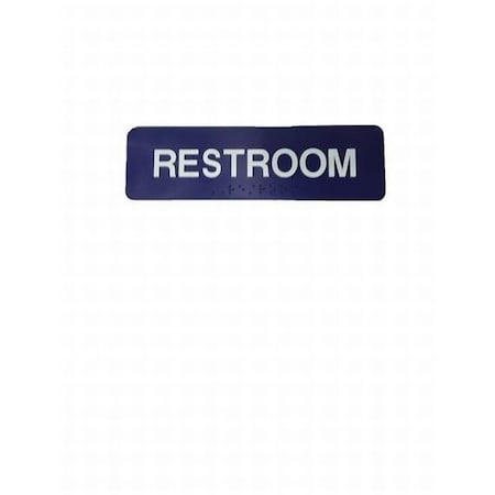 Handicap ADA Blue Bathroom Sign With Braille